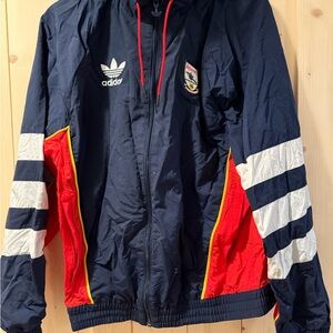 Adidas Arsenal 1991-93 Retro Navy Jacket with Red and White Stripes